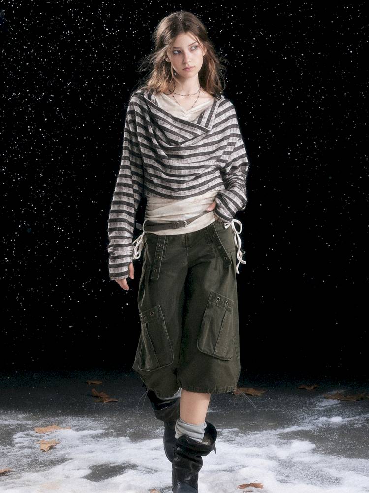 Distressed Pocket Cropped Pants【s0000014428】