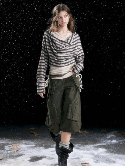 Distressed Pocket Cropped Pants【s0000014428】