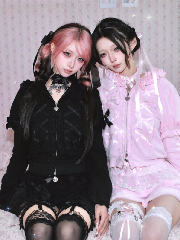 Cat Ear Faux Sweatshirt Jacket【s0000018532】