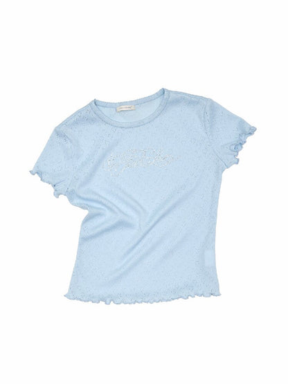 Diamond Lace Slim Short Sleeve T-Shirt【s0000016909】