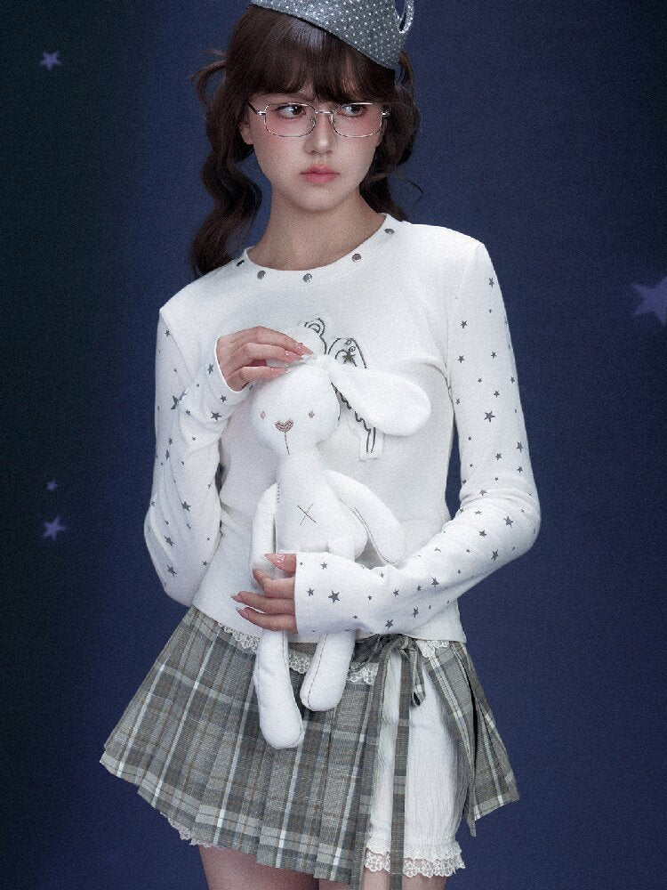 Checkered Pleated Flower Bud Skirt【s0000015765】