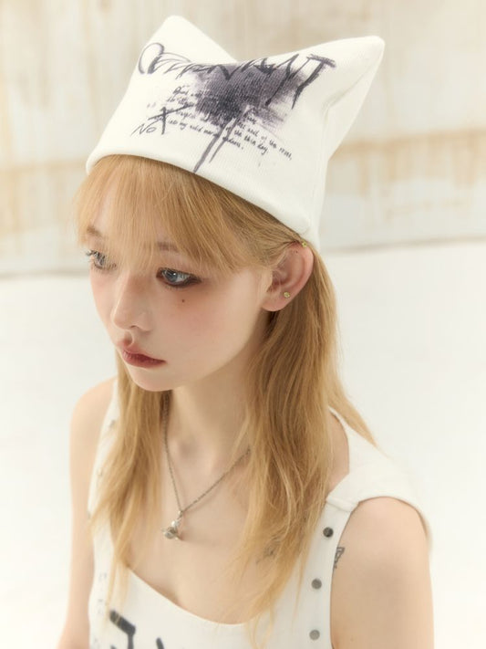 Punk Graffiti Print Knit Hat【s0000008390】