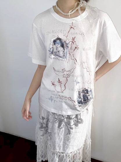 Loose short-sleeved splicing wind top【s0000012277】