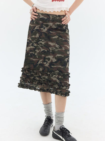 Camouflage A-line skirt【s0000012958】