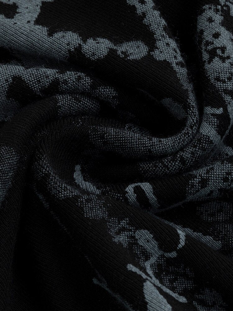 Mottled Graffiti Pleated Knit Top【s0000015552】