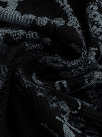 Mottled Graffiti Pleated Knit Top【s0000015552】