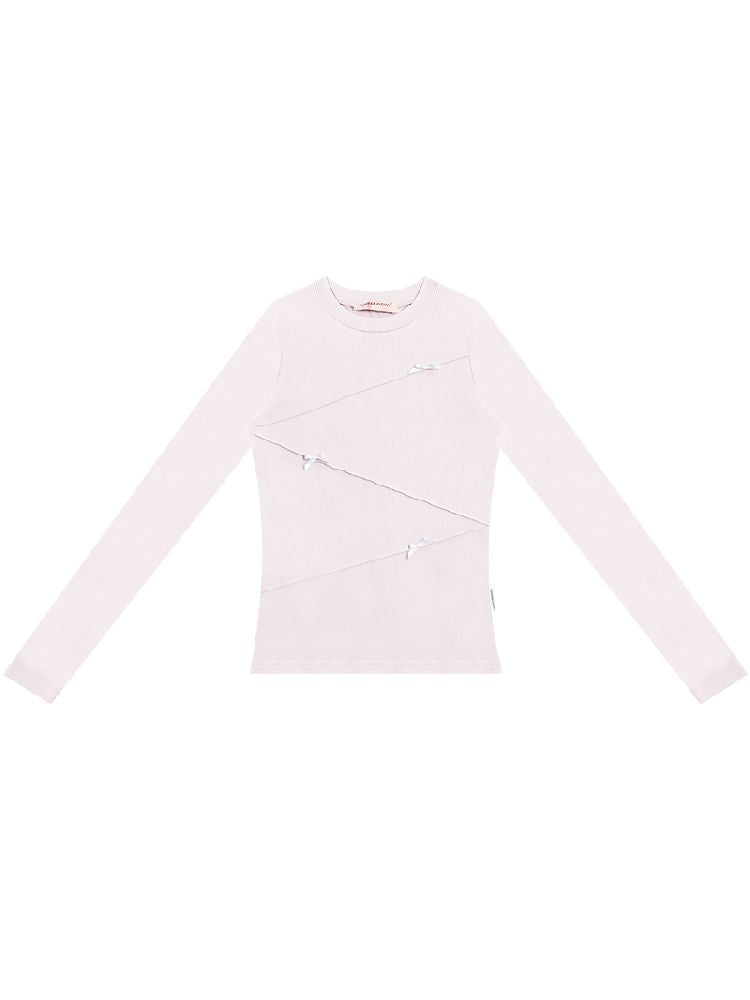 Structure Bow Long Sleeve Top【s0000011522】