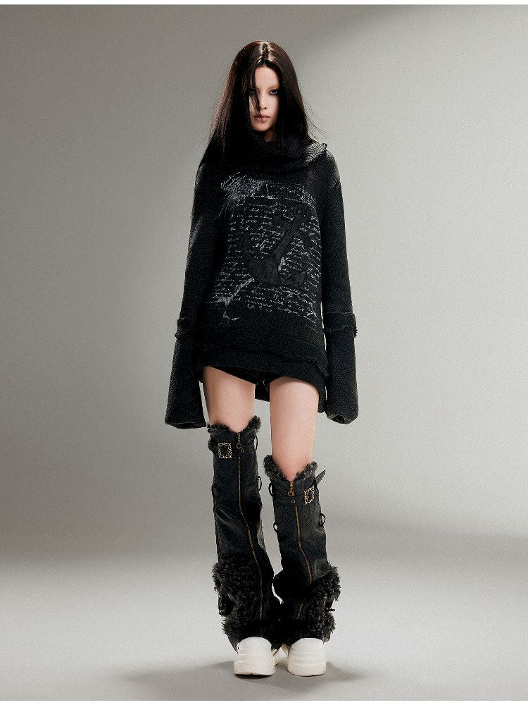 High Neck Fringe Sweater【s0000011259】