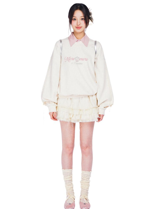 V-Neck Long Sleeve Sweatshirt【s0000008584】