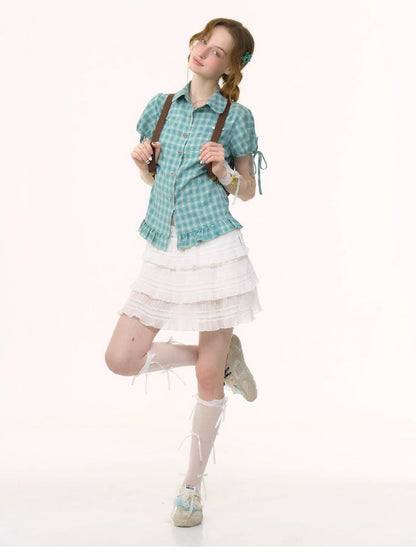 Plaid Short Sleeve Shirt【s0000012265】