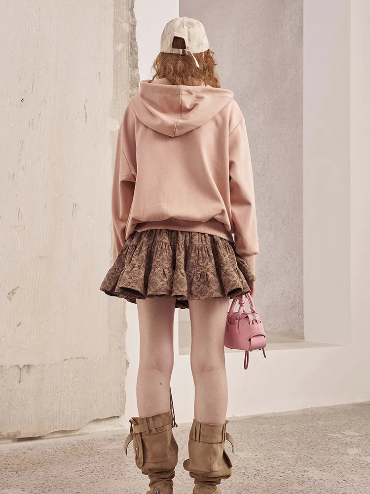 Oversized Long-Sleeve Zipper Hoodie Jacket【s0000014049】