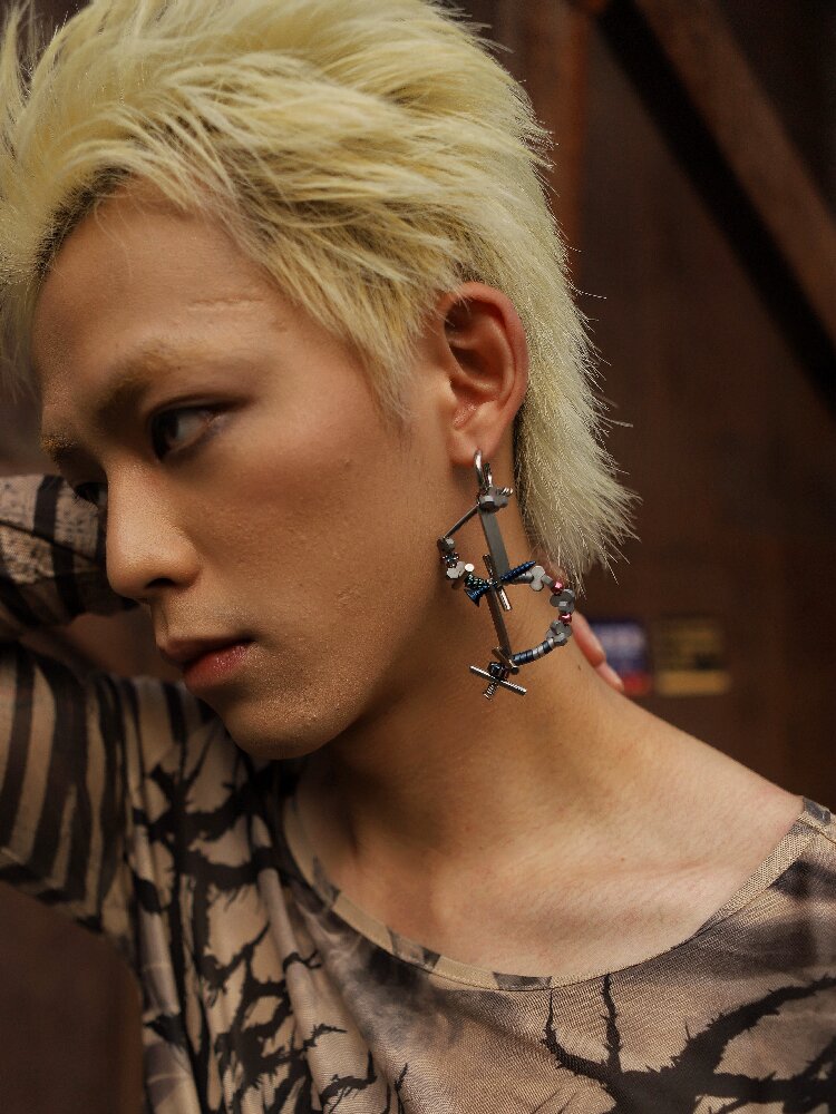 Handmade Punk Premium Ab Style Earrings【s0000018914】
