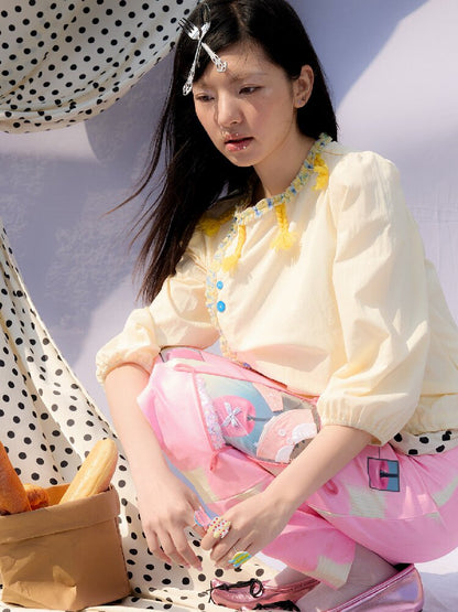 Illustration Print Pink Skirt【s0000015853】