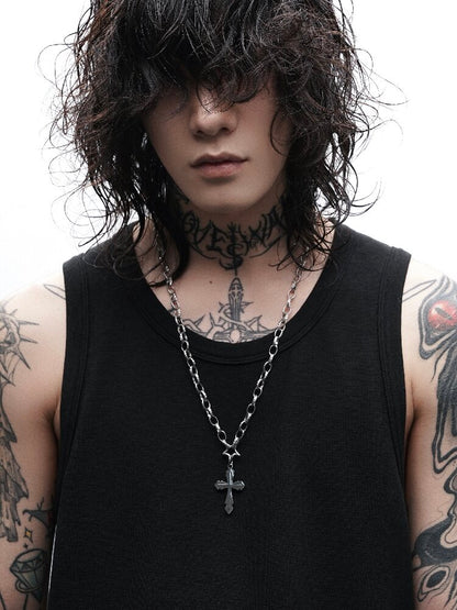 Titanium Steel Cross Clavicle Chain【s0000018988】