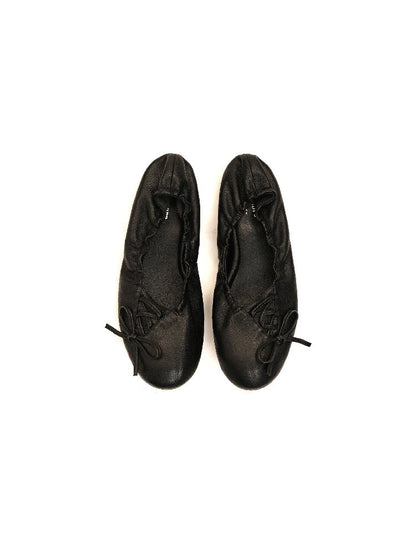 Leather Diagonal Bow Ballet Flats【s0000017935】