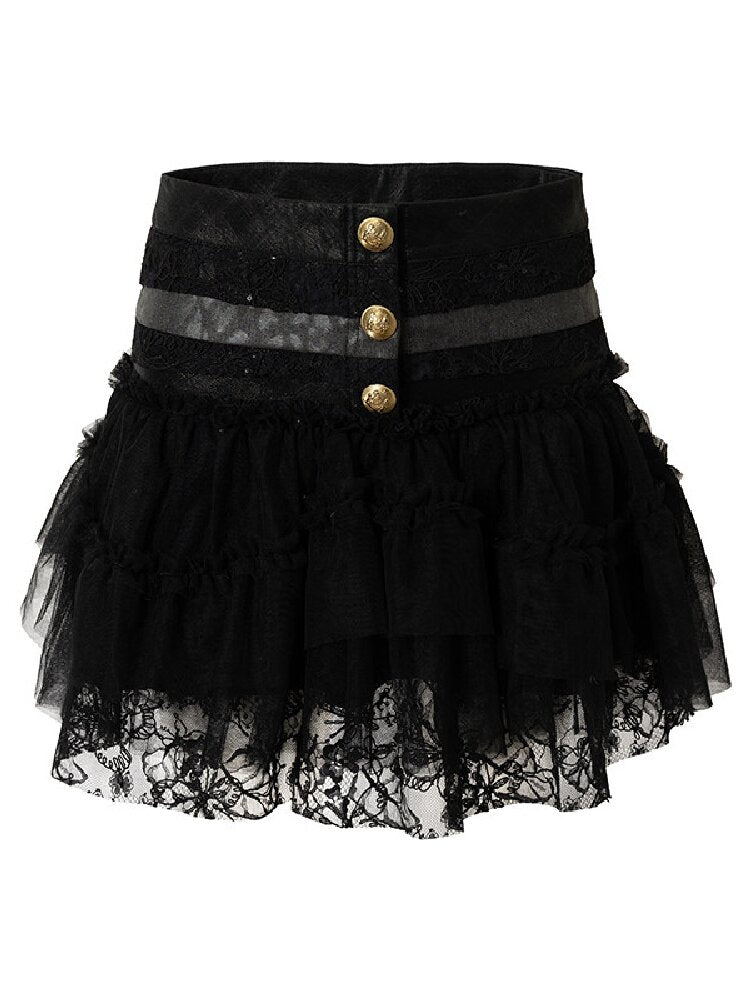 Vintage Layered Mesh Puffy Skirt【s0000019151】