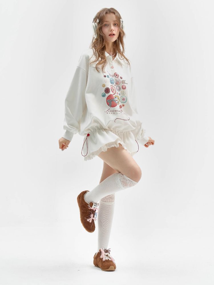 Neck Waist Slimming Sweatshirt【s0000012217】