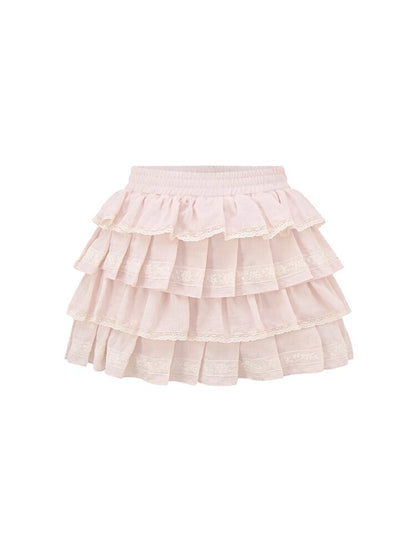 Peach Puff Sleeve Lace Collar Set【s0000016360】