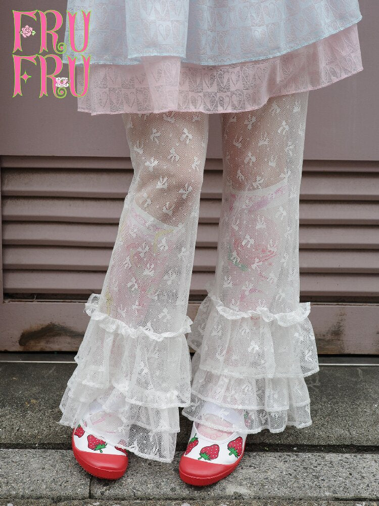 Bow Lace Versatile Flared Pants【s0000017761】