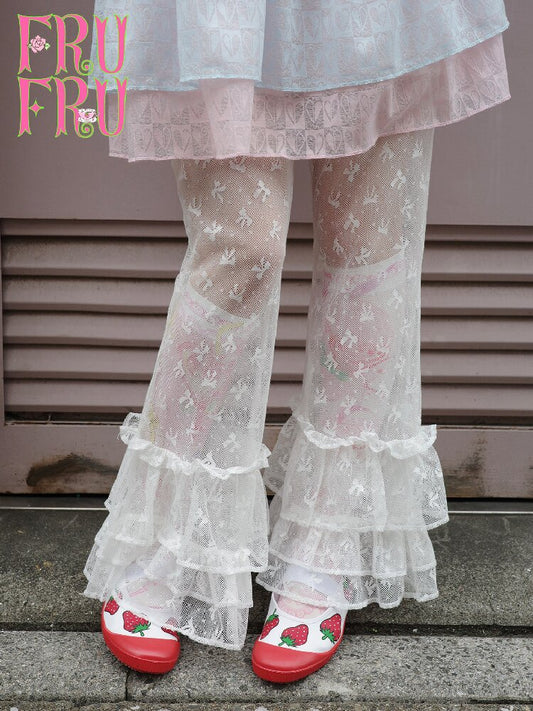 Bow Lace Versatile Flared Pants【s0000017761】