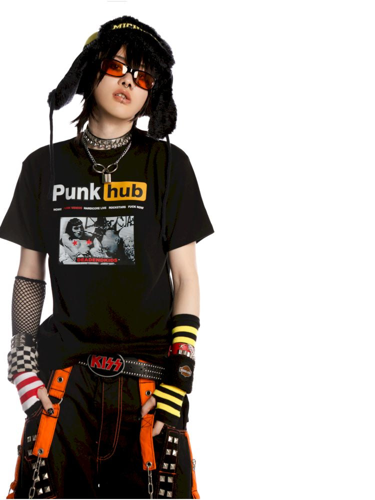 Street tide cool unisex hundred shoulder T-shirt【s0000013605】