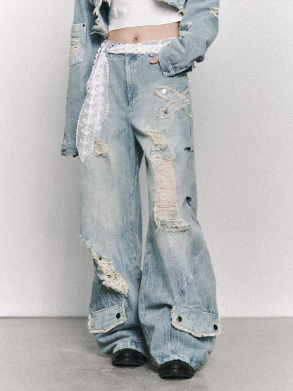 Vintage Millennium Spice Girl Wide-Leg Jeans【s0000015970】