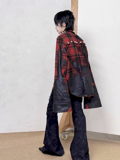 Ripped Print Destroyed Slim Flare Jeans【s0000013717】