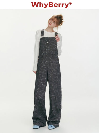 Strawberry Print Denim Bib Pants【s0000015686】