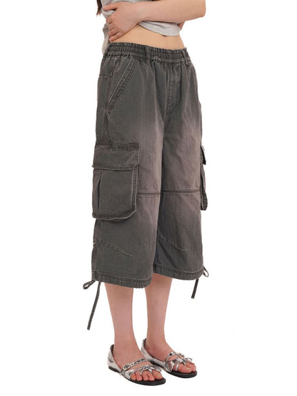 Adjustable workwear seven-minute pants【s0000013428】