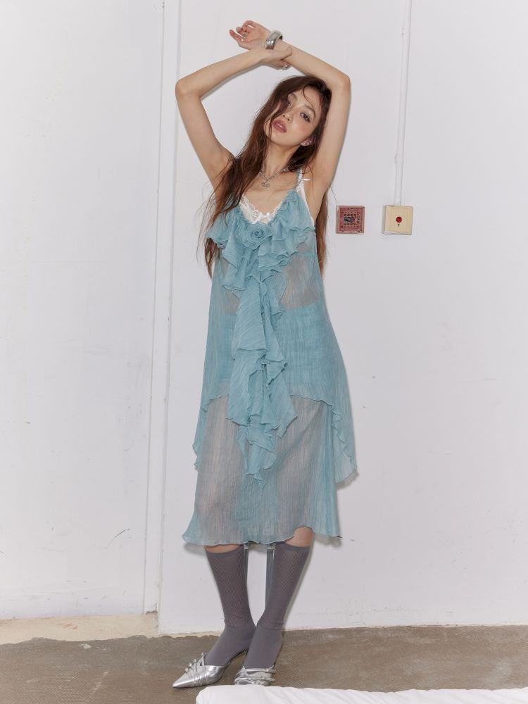 Mambo Mint Green Light Sheer Halter Skirt【s0000013226】