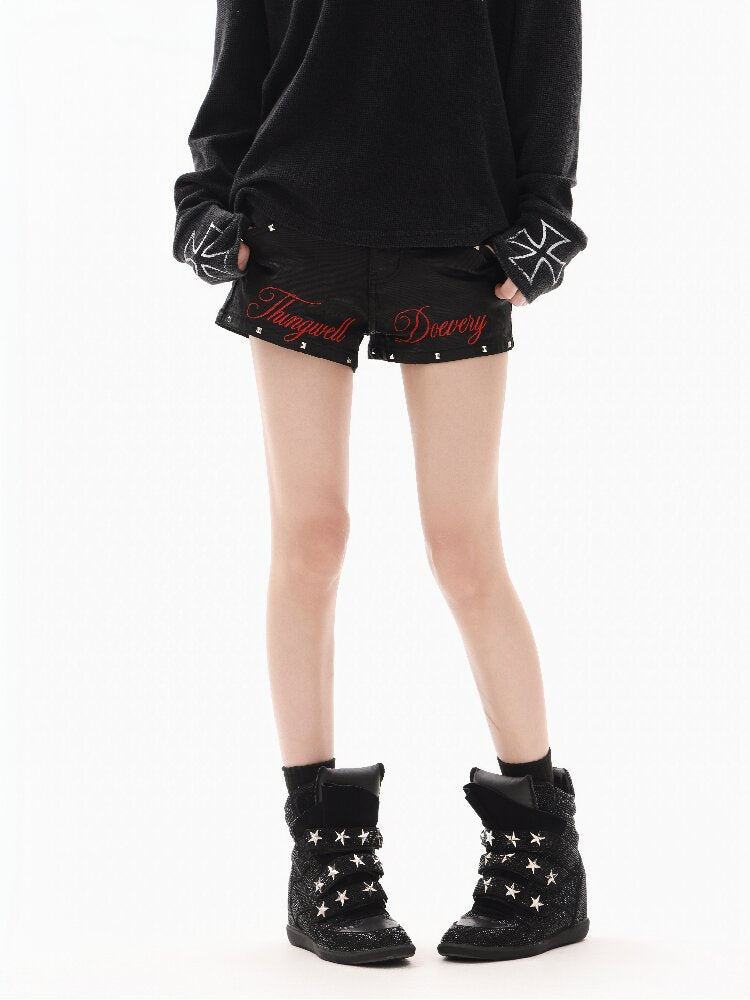 Brushed Wax 3D Embroidered Jeans【s0000018309】