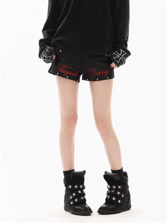 Brushed Wax 3D Embroidered Jeans【s0000018309】