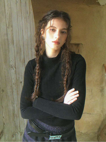 Solid Jacquard Striped Top Base【s0000015082】