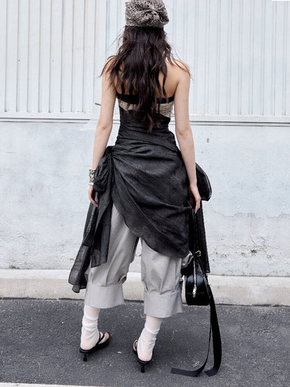 Romantic Lace-Up Bow Bandeau Top【s0000016866】