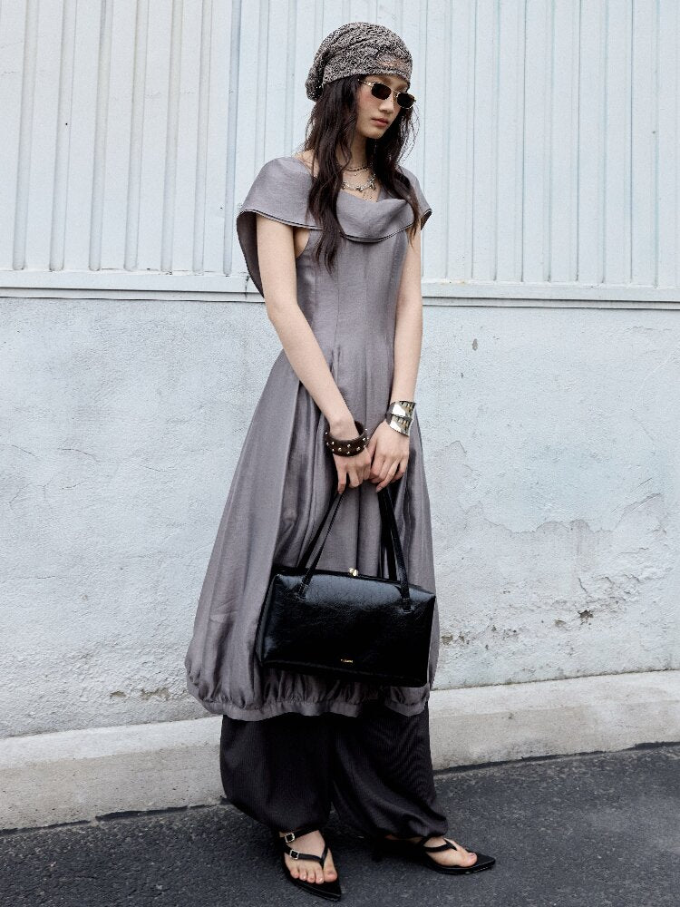 Modern Retro Glossy Balloon Dress【s0000016869】