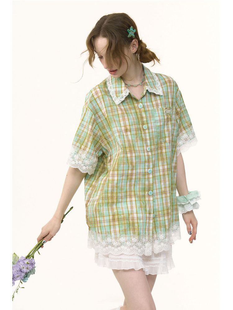 Plaid Short Sleeve Shirt【s0000012257】