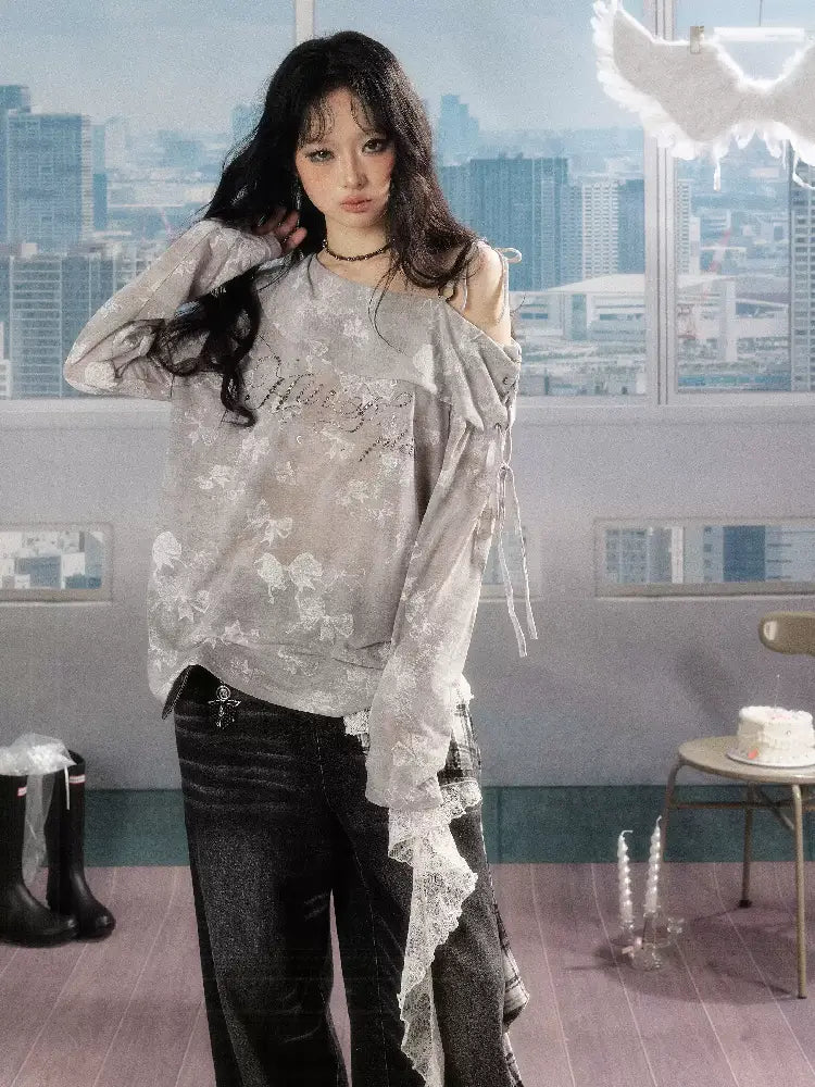 Slanted Collar Bow Sunscreen Top【s0000016526】