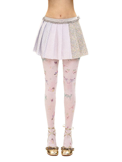 Floral Plaid Fungus Pleated Skirt【s0000016441】