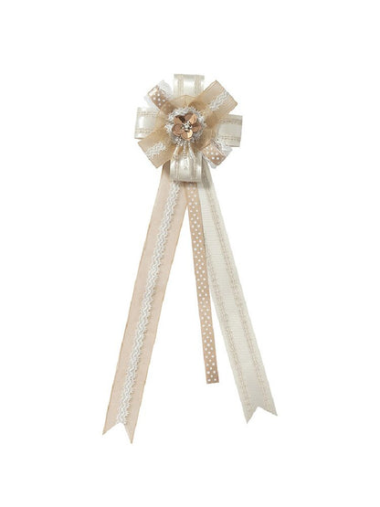 Court Lace Satin Ribbon Brooch【s0000017246】