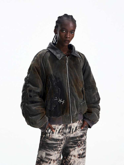 Distressed Corduroy Racing Jacket【s0000015170】