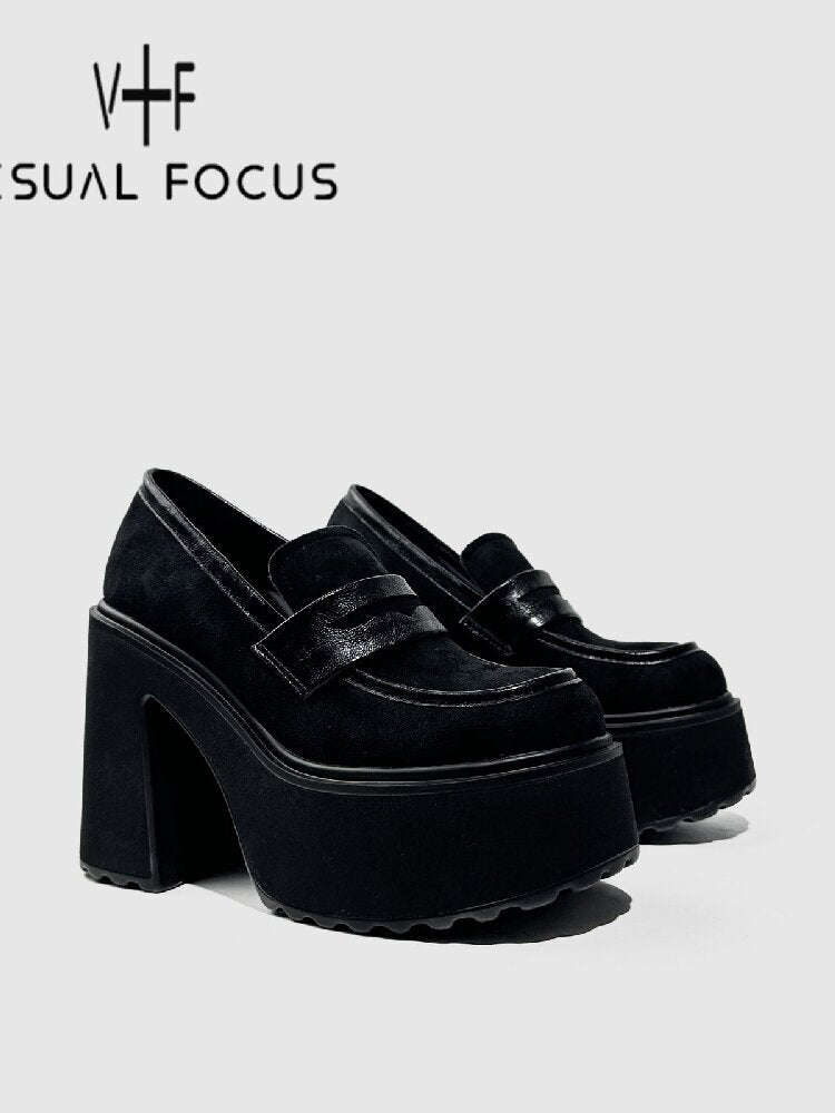 Matte Leather High Heel Loafers【s0000015716】