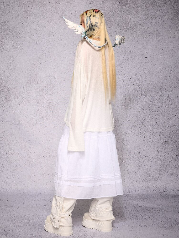 Plaid Floral Lace Angel Wing【s0000019133】