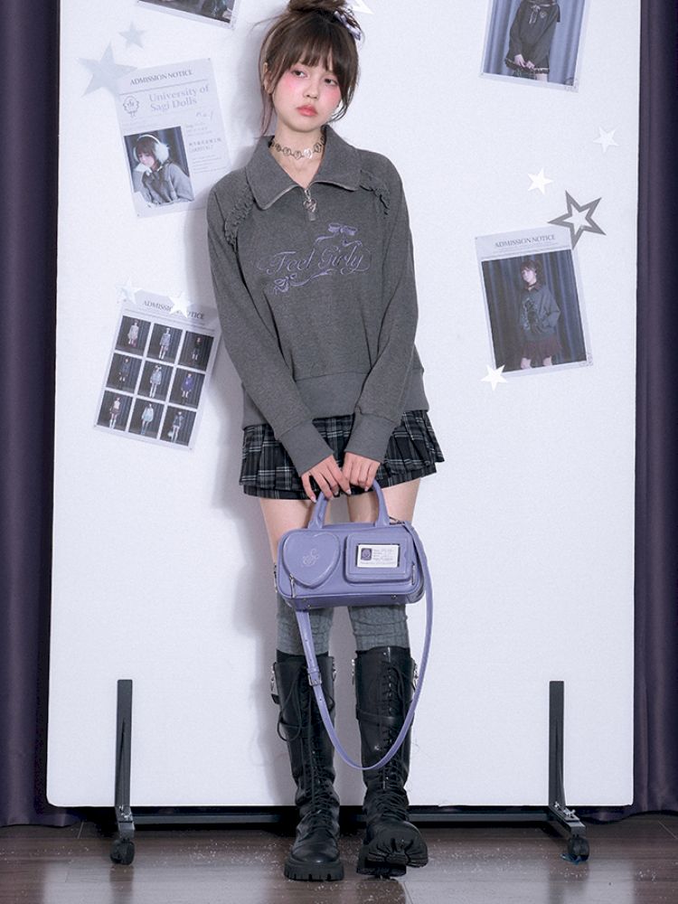 Half high neck Long Sleeve Sweatshirt【s0000011667】