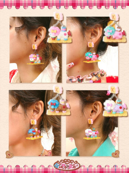 Vintage Lamb Resin Color Earrings【s0000015581】