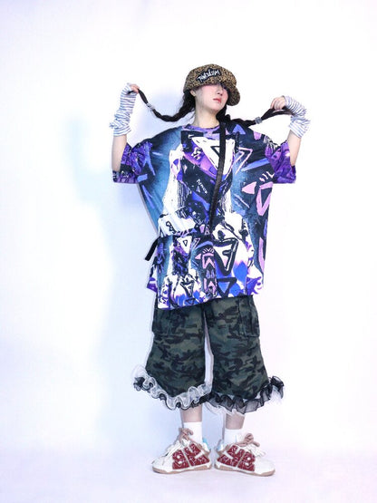 Cyber Mechanical Loose Crew Neck T Shirt【s0000017706】