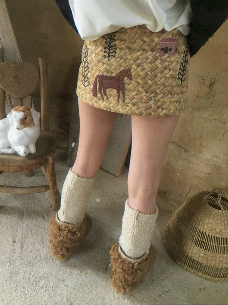 Bamboo Pony Print Padded Skirt【s0000015079】