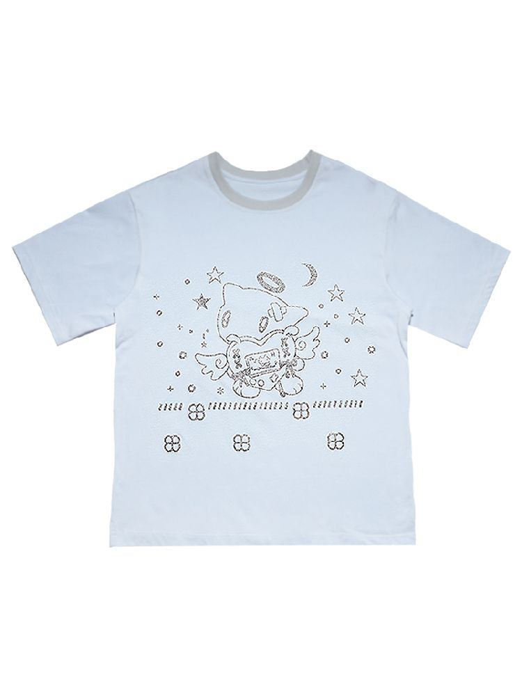 Angel Cat Short Sleeve T-Shirt【s0000012200】