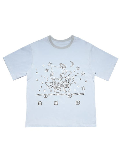 Angel Cat Short Sleeve T-Shirt【s0000012200】