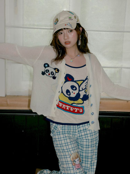 Panda Thin Knitted Cardigan【s0000012758】