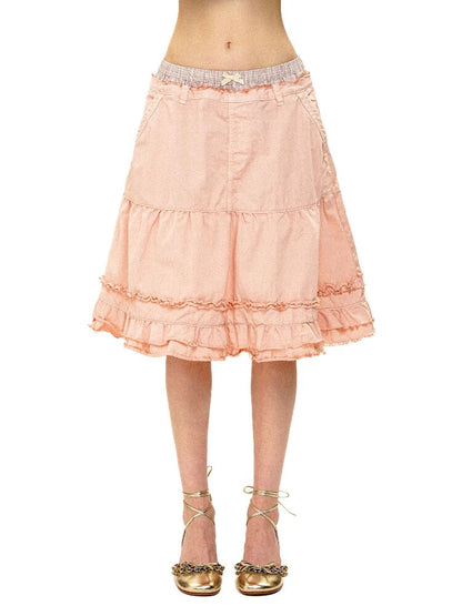 Fake Paneled Ruffled A-line Skirt【s0000016100】